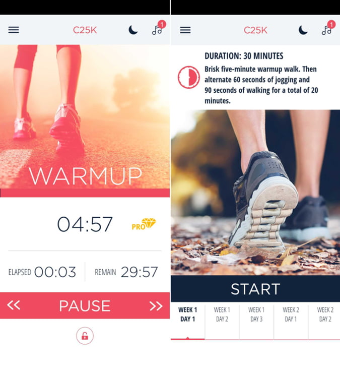 C25K – 5K Running Trainer App