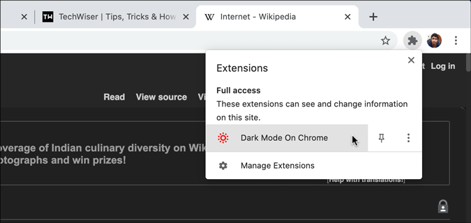 Dark Mode on Chrome