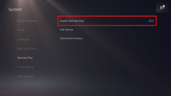 Enable remote play option to Connect AirPods with PS5