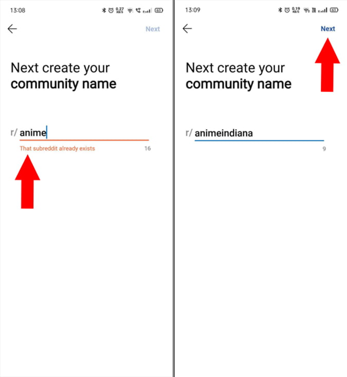 Reddit's community name option