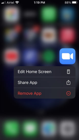 Deleting zoom on iOS