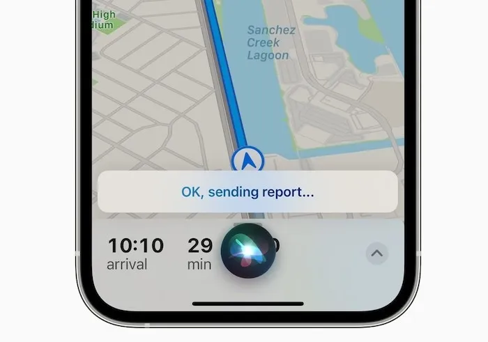 Reporting Incidents in Apple Maps using Siri